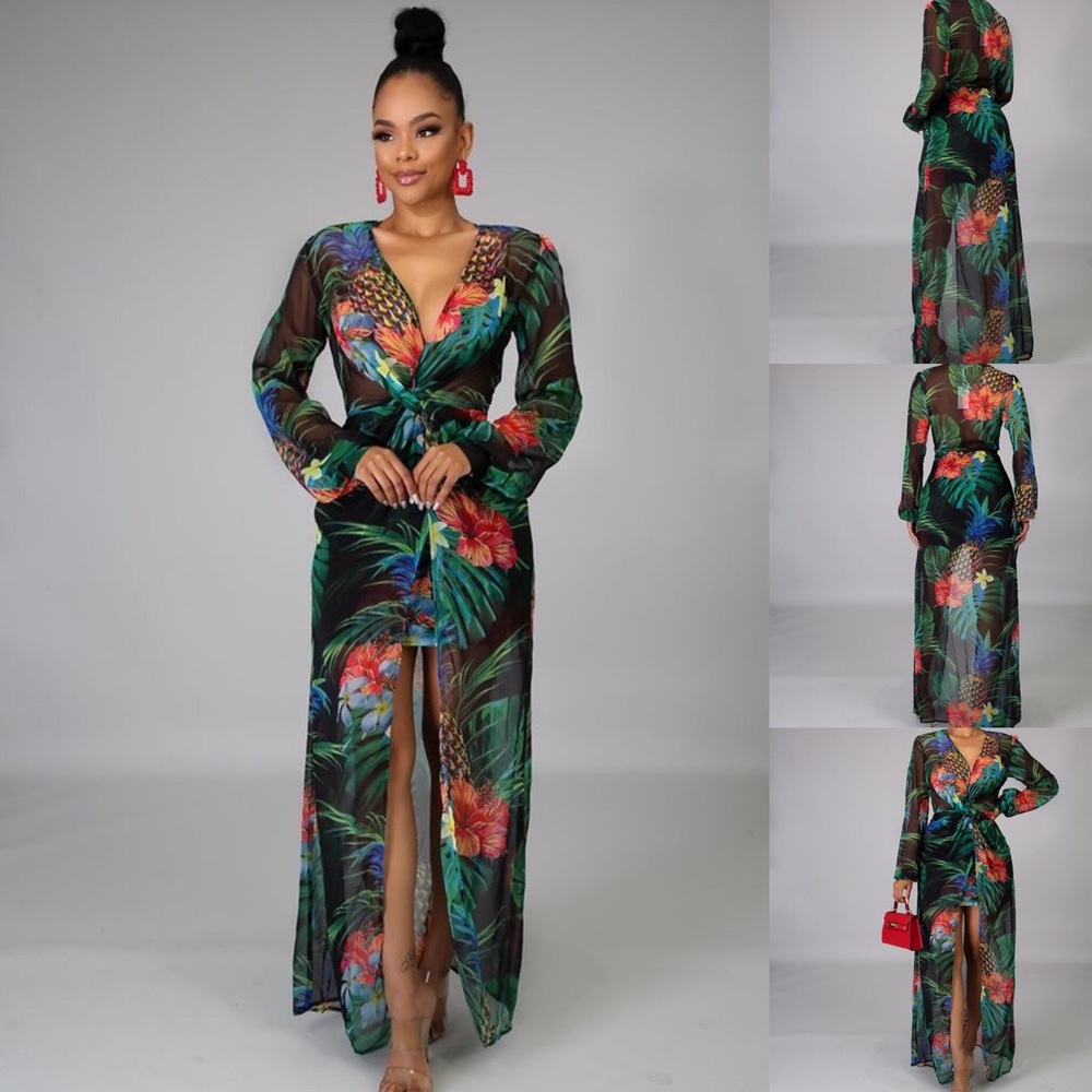 Floral Dress with Duster